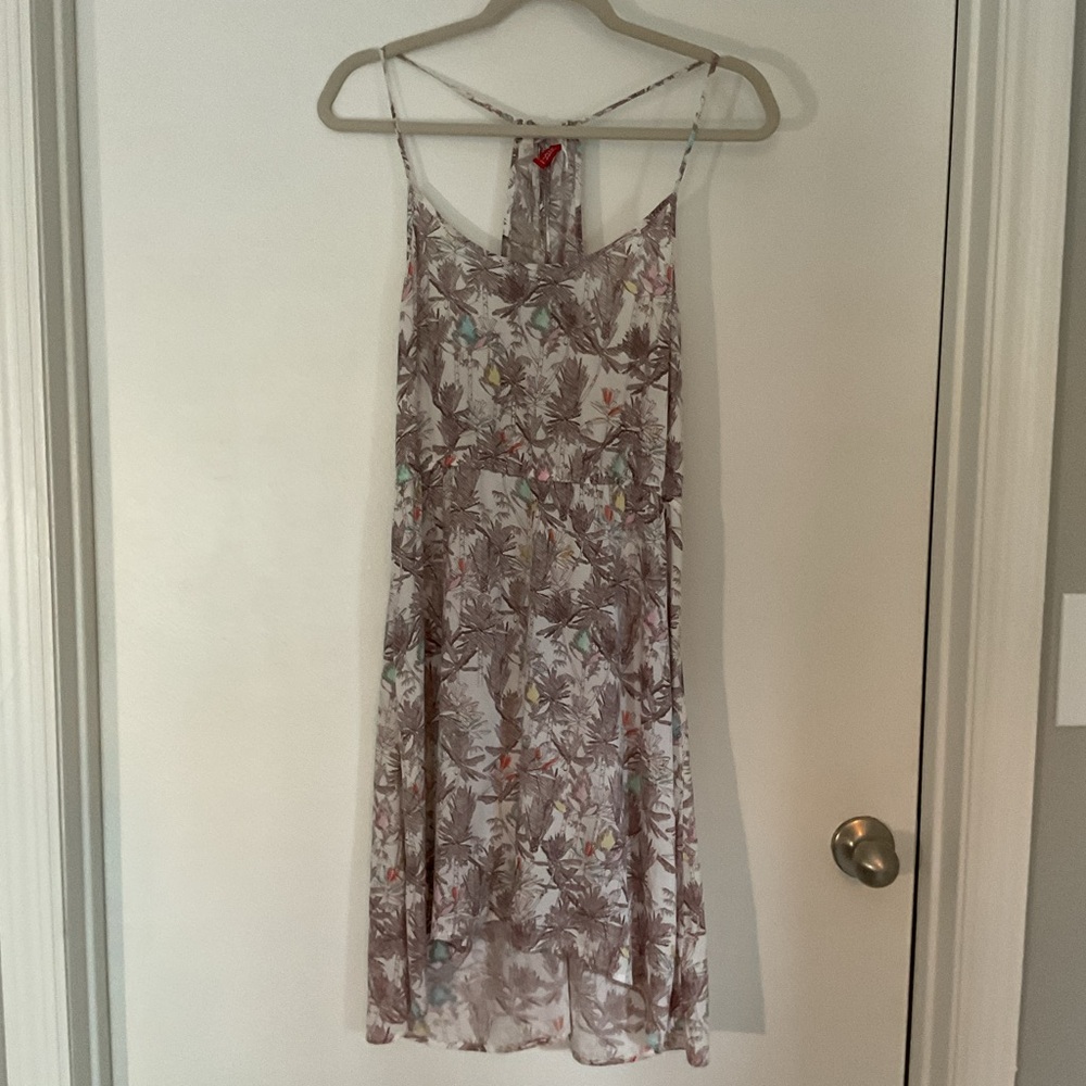 Divided Tropical Print Midi Dress